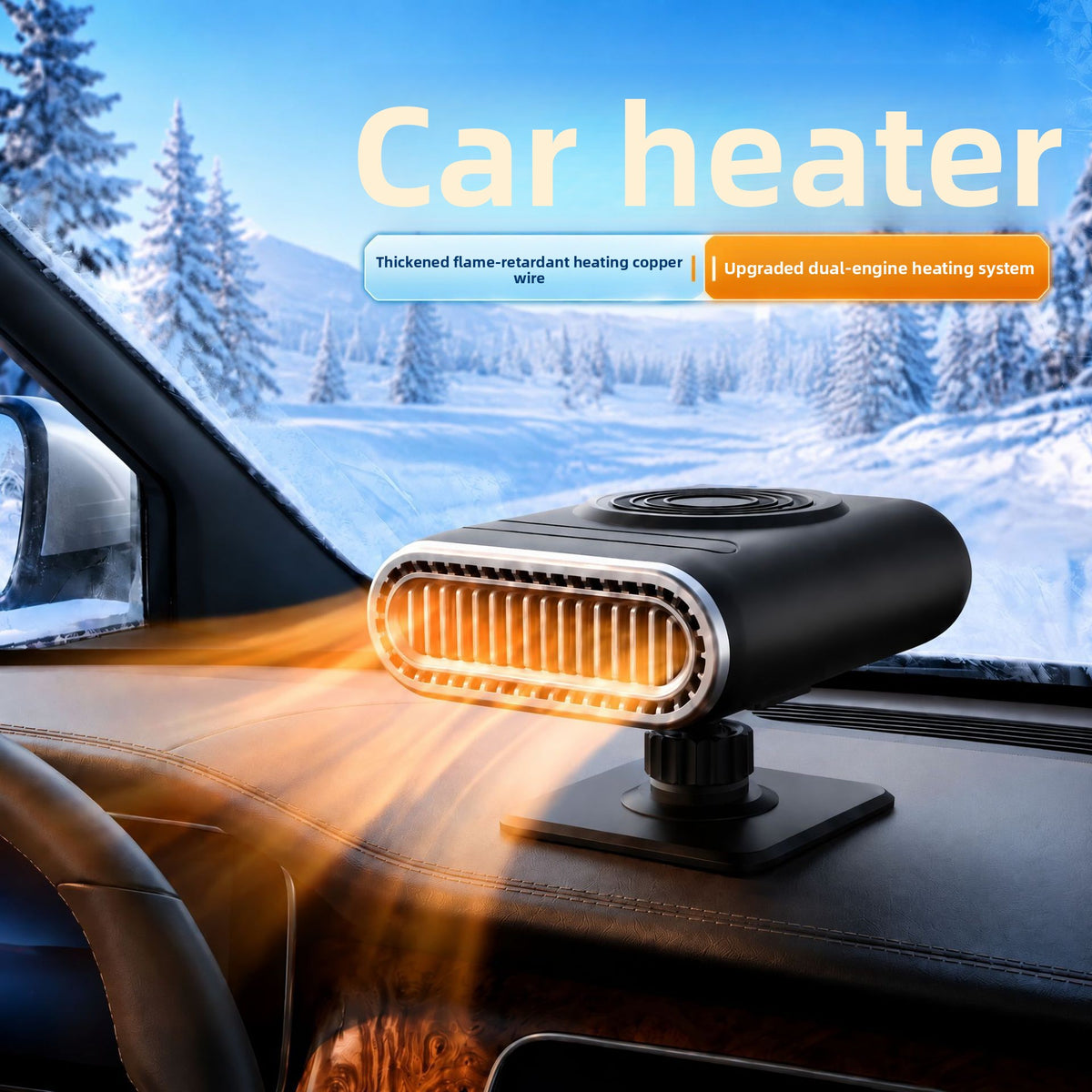 Calefactor portátil para auto 12V | Desempañador de parabrisas