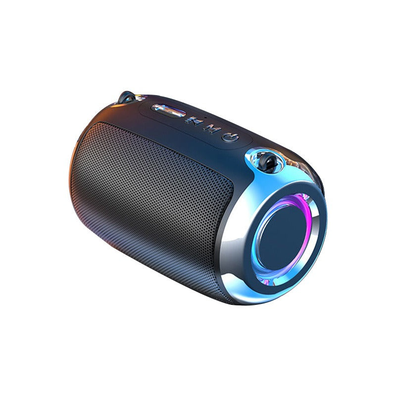 Parlante Bluetooth portátil con sonido potente y diseño resistente