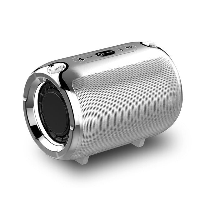 Parlante Bluetooth portátil con sonido potente y diseño resistente